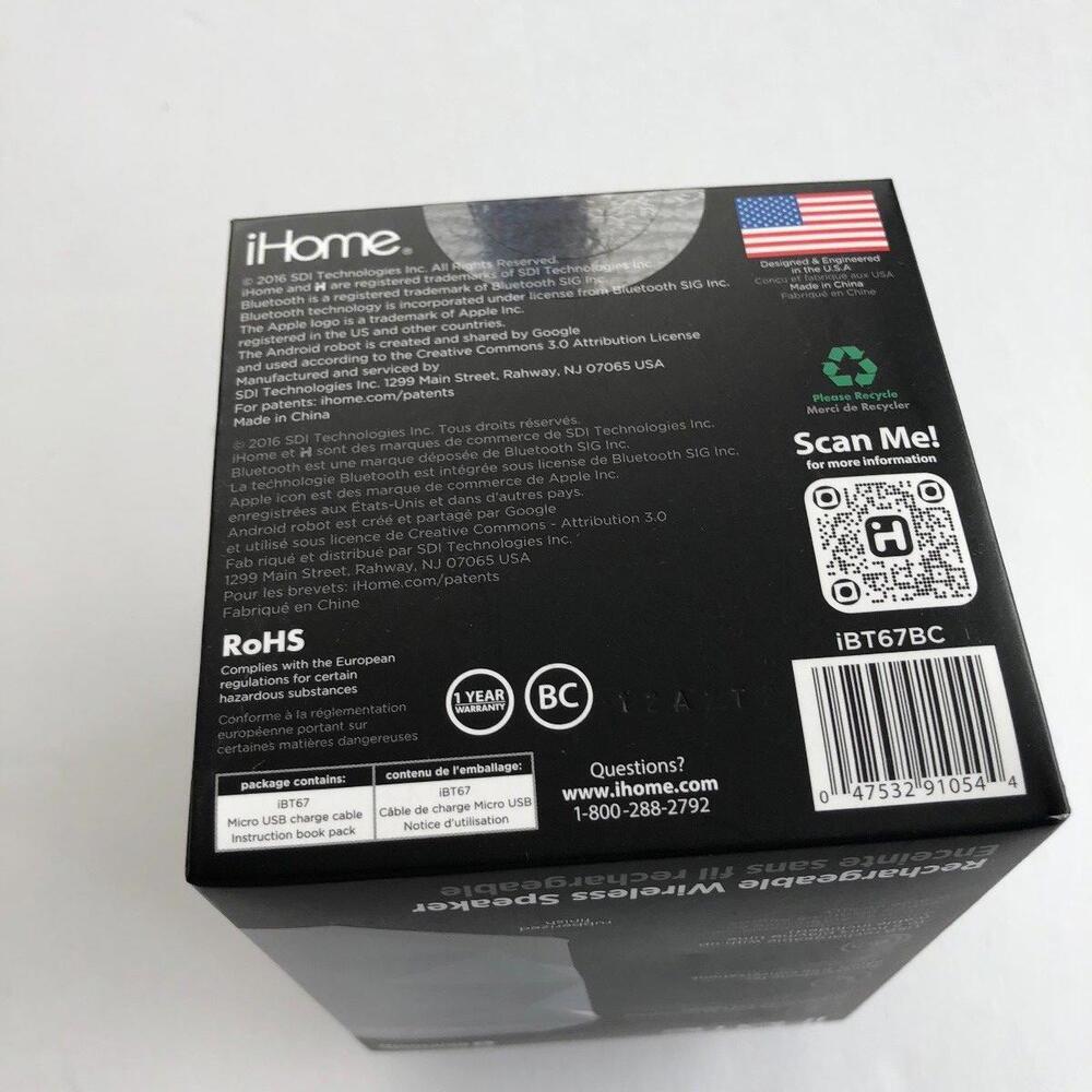 iHome Rechargeable Wireless Speaker speakerphone  iBT67 - Picture 3 of 3